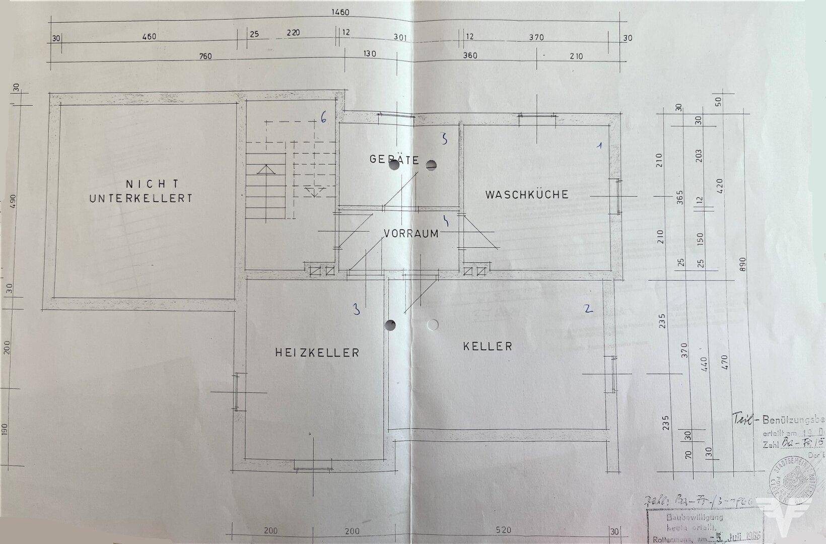 Grundrissplan Keller