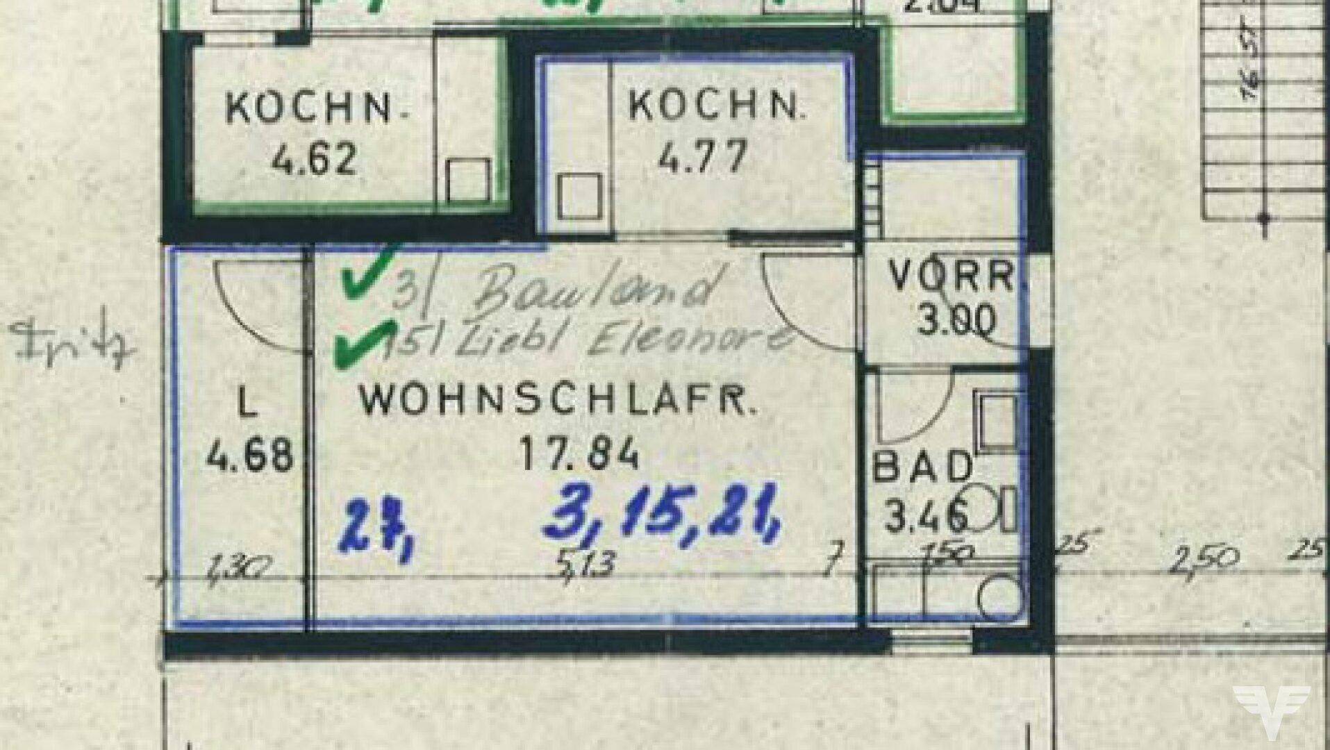 Wohnungsplan (blauer Bereich)