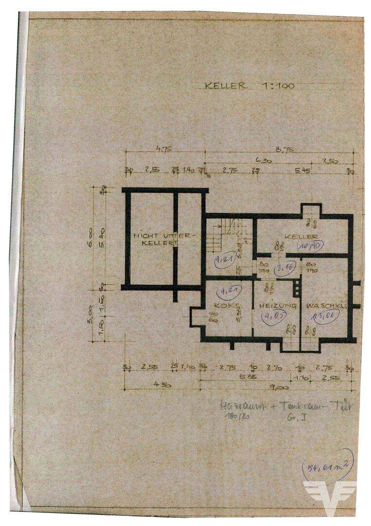 Grundrissplan Keller
