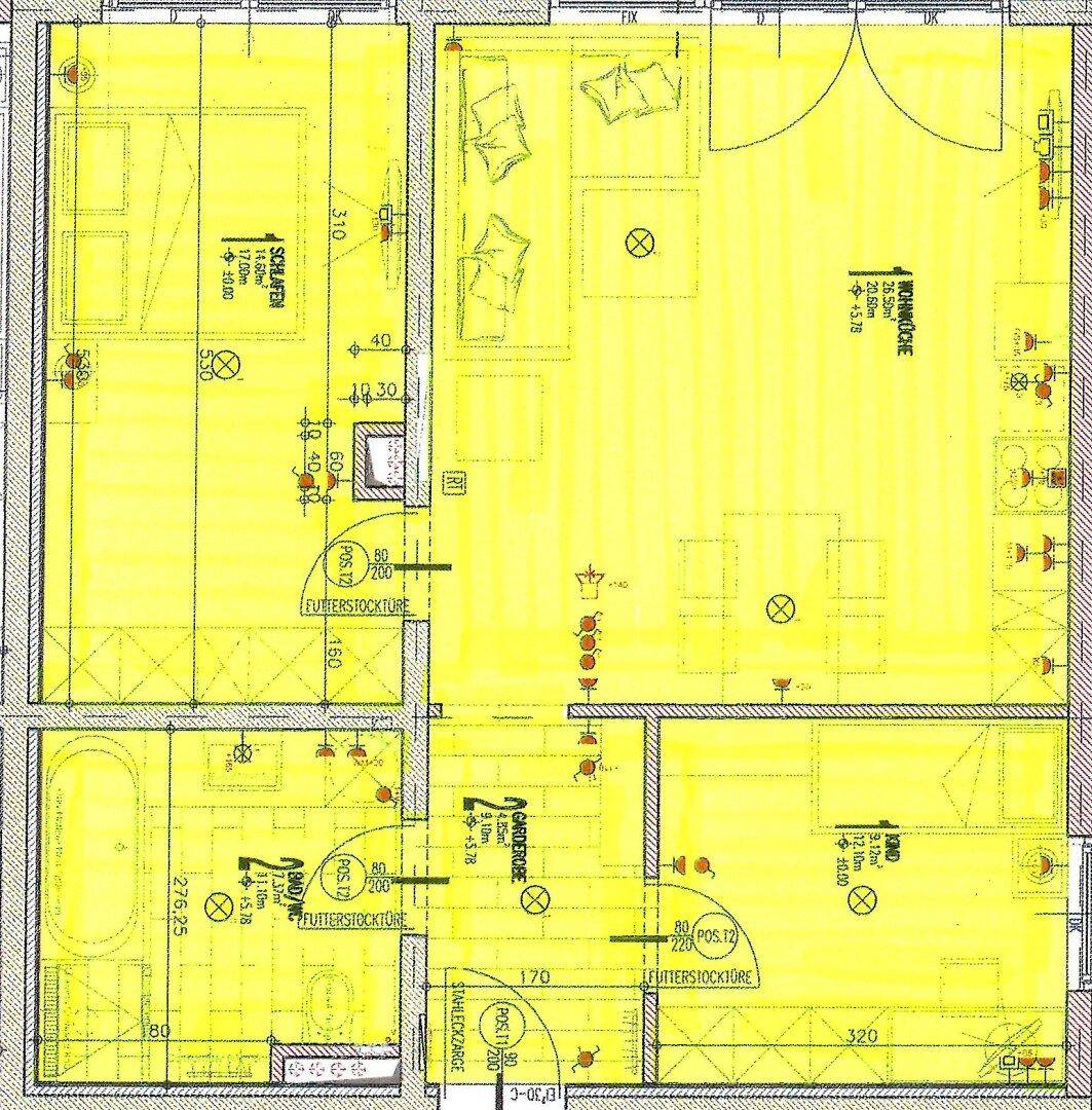 Plan 3-Zi.-Wohnung