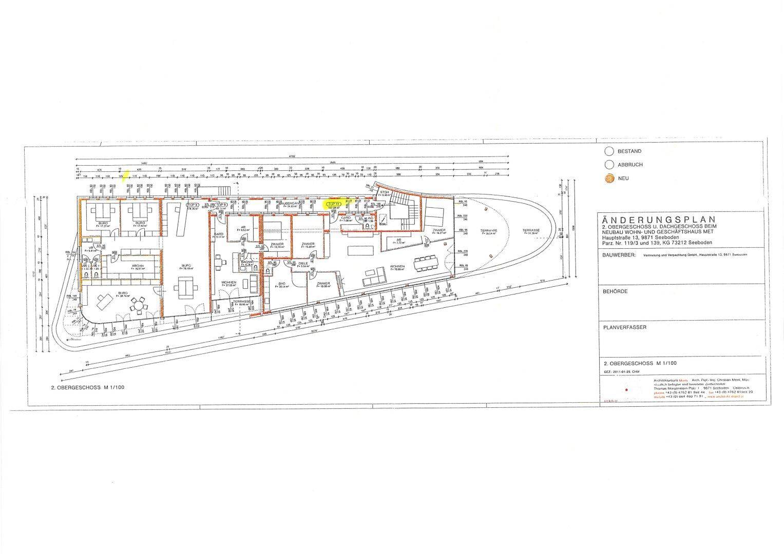 Grundriss des zweiten Obergeschosses mit modernem Layout, mehreren Zimmern, Balkonen und Terrassen.