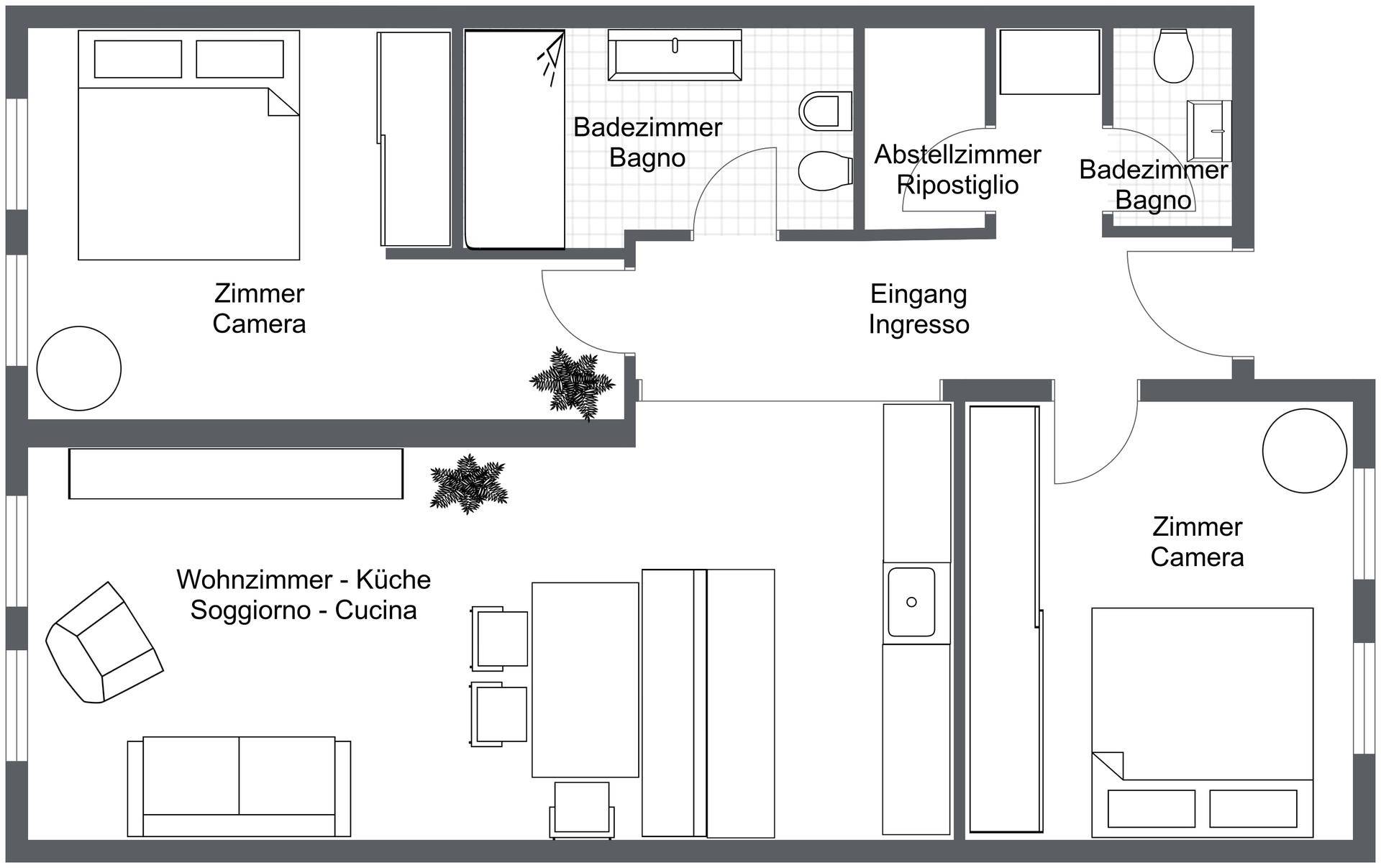 Bruneck-Stadtgasse-zentral-Immobilie-nicht konventioniert-frei-Luxus-modern-Mietobjekt