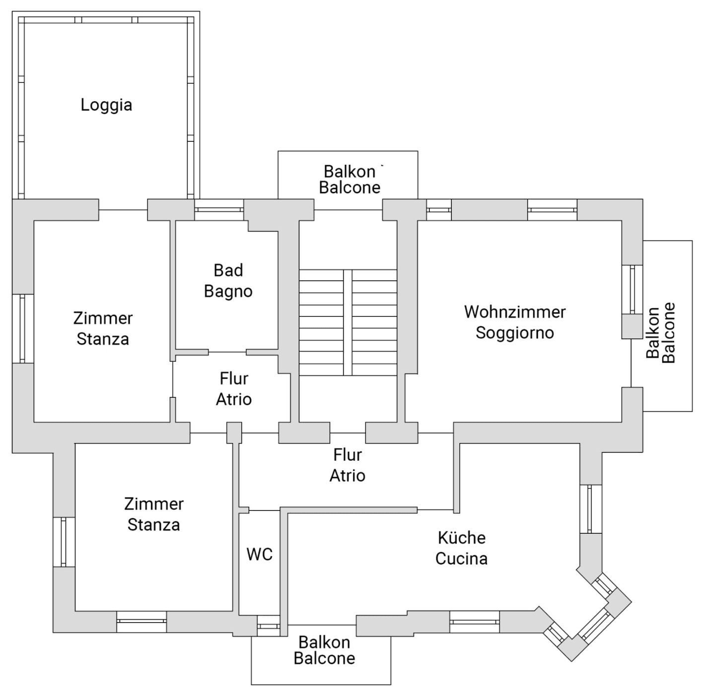 Brixen-Villa-Altbau-Stadtnah-Bressanone-Rienzdamm-Luxus-Mehrfamilienhaus-mehrere Wohnungen-appartamenti-Plose-Skiegebiet-sciiare-montagna-Berg-Luxus-Luxury