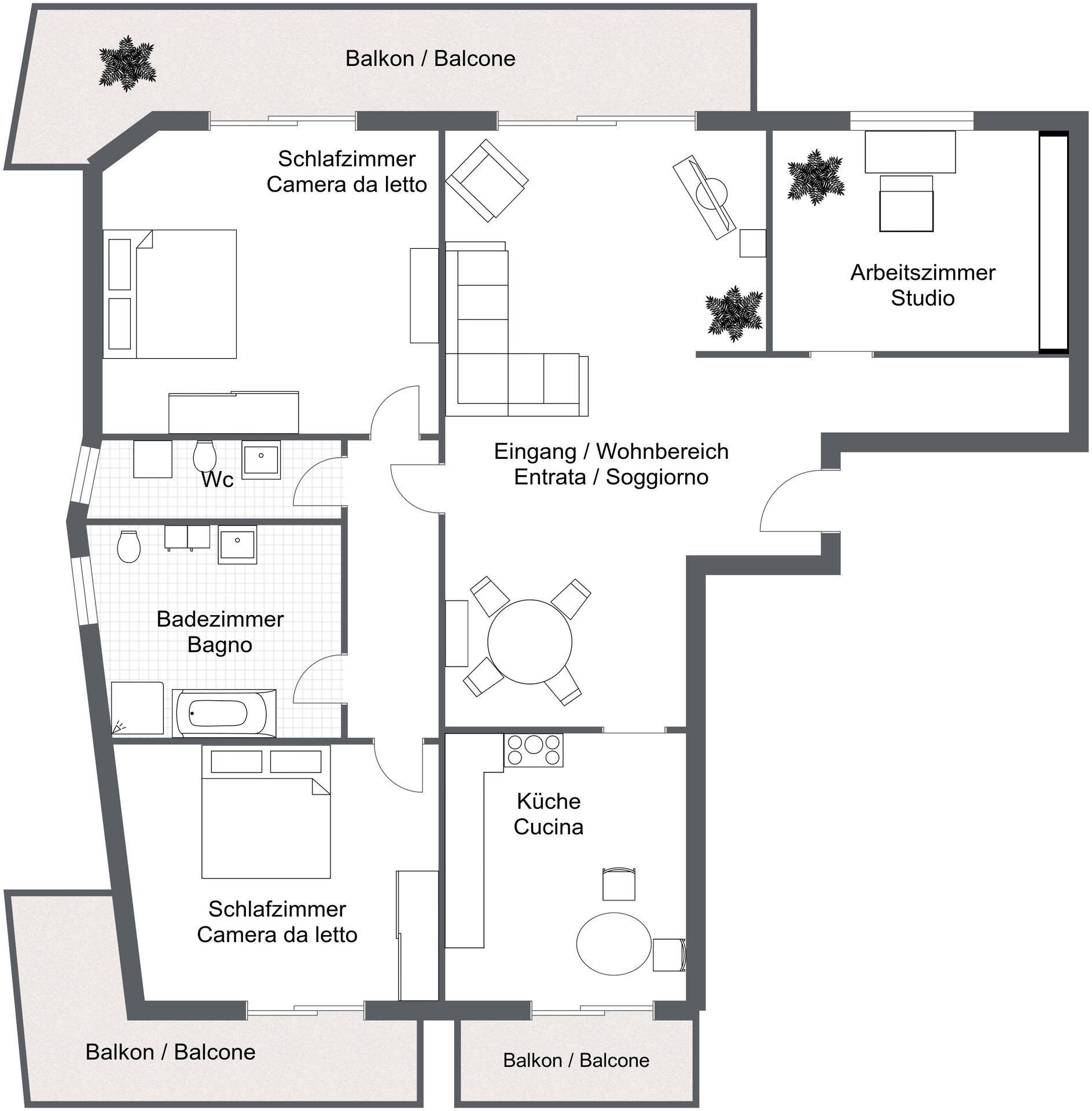 Unbenanntes Projekt - 1. Etage - 2D Floor Plan