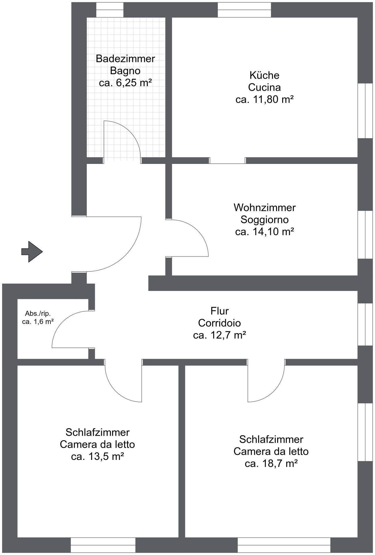 Meran-Merano-3-Zimmerwohnung-trilocale-Kapitalanlage-investimento-autonome-Gasheizung-riscaldamento-autonomo