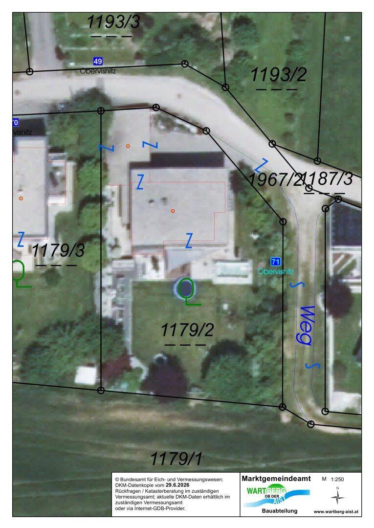 Lageplan v.d. Gemeinde Wartberg