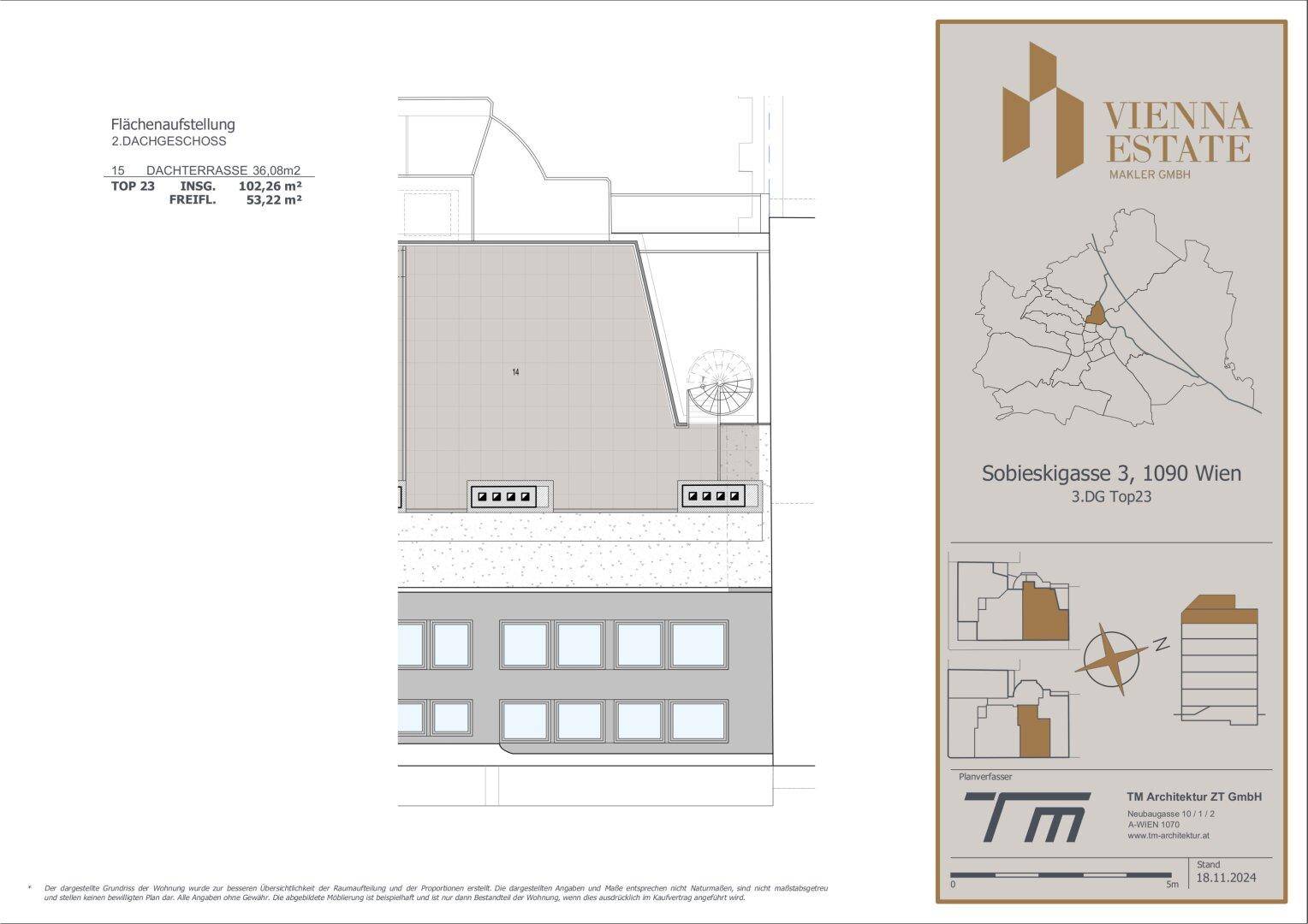 Grundriss Dachterrasse