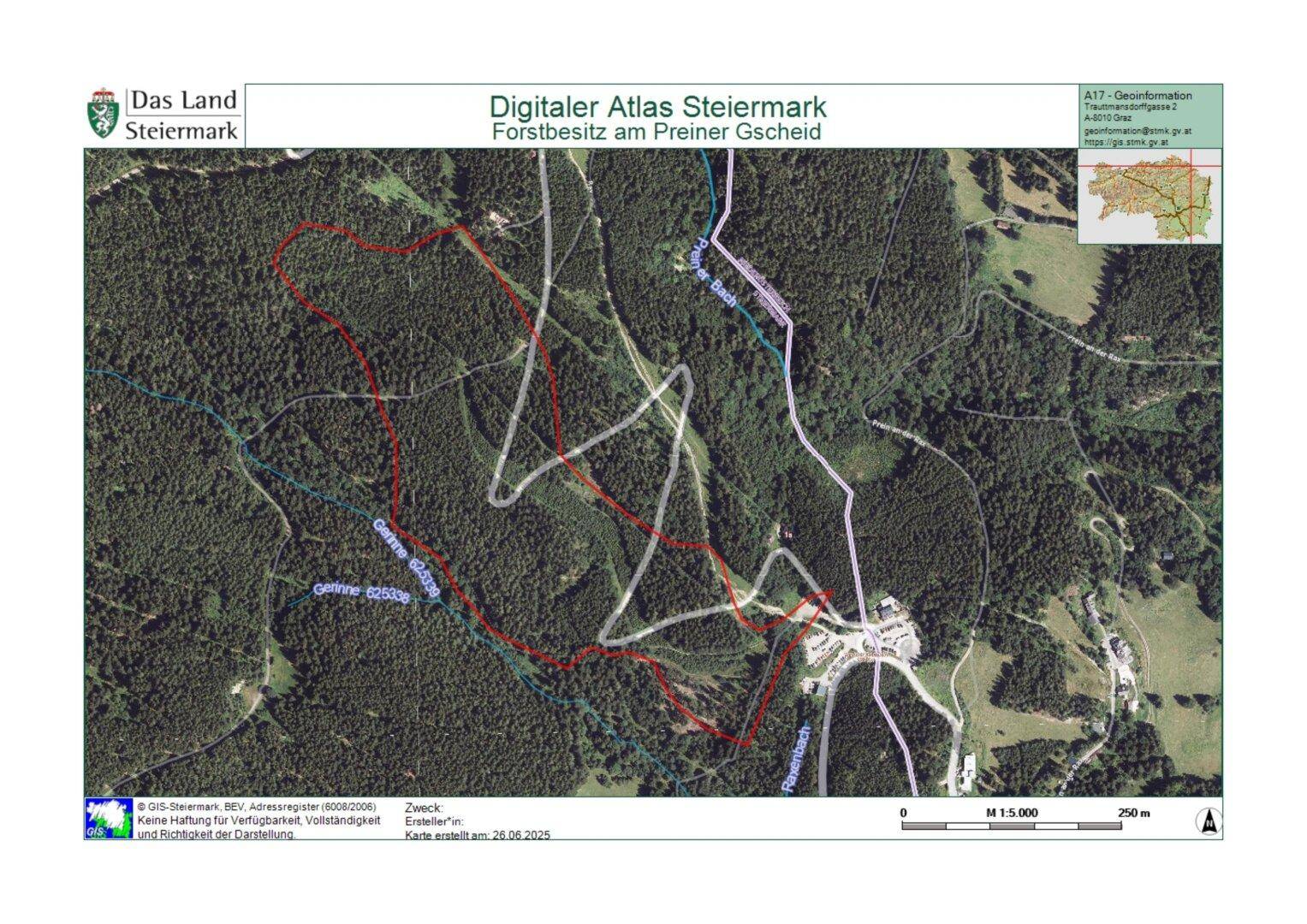Luftbild Bergwald Preiner Gscheid