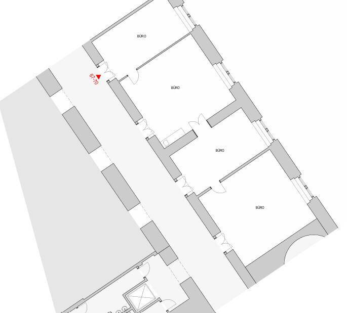 Detaillierter Grundrissplan mit mehreren Büroeinheiten und klaren Raumaufteilungen für flexible Arbeitsbereiche.