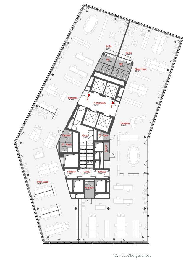 2 Mieteinheiten - 407,77 m² + 419,17 m² - Open-Space-Lösung