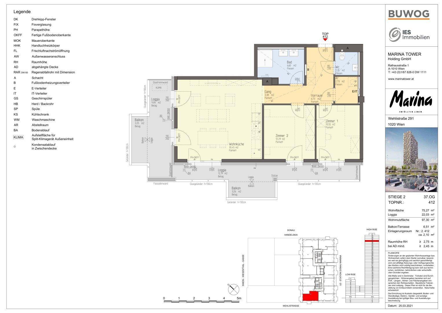 Detaillierter Grundriss einer Wohnung mit drei Schlafzimmern und großem Wohnbereich.