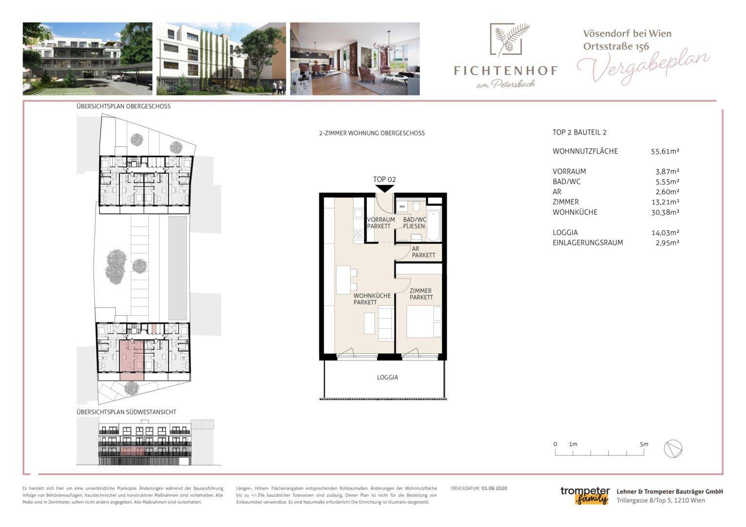 Bauteil -Haus 2, TOP 2, 1. OG, Vösendorf, Ortsstraße, Lehner & Trompeter Bauträger