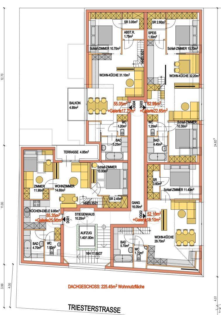 Großzügiger Wohnungsbaugrund in 1230 Wien mit Balkon, Terrasse &amp; TG! - Ansicht 5