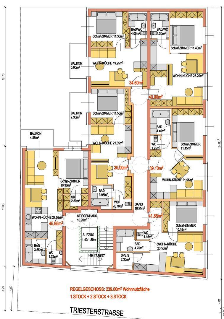 Großzügiger Wohnungsbaugrund in 1230 Wien mit Balkon, Terrasse &amp; TG! - Ansicht 4