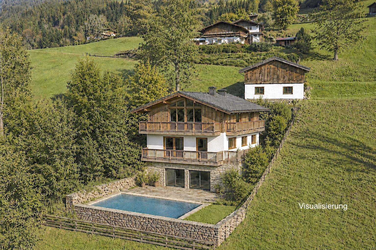 ALLEINLAGE - Chalet in absolut sonniger und ruhiger Panoramalage im Freiland – pohled 3