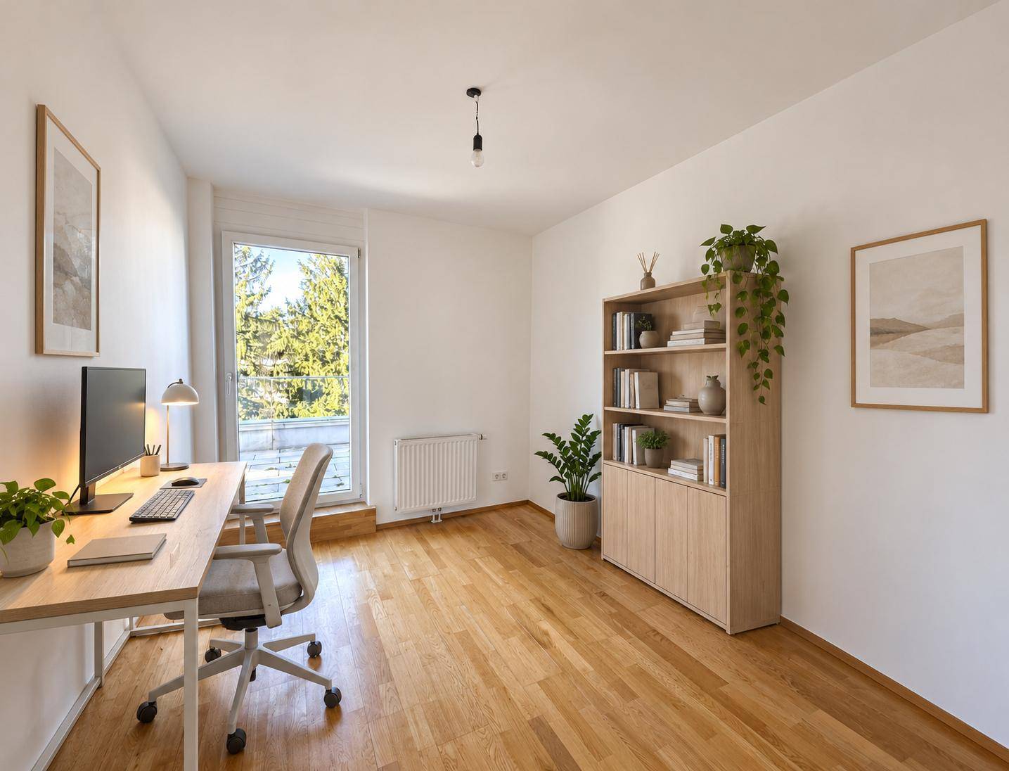 Helles, ruhiges Homeoffice im kleinen Zimmer-1