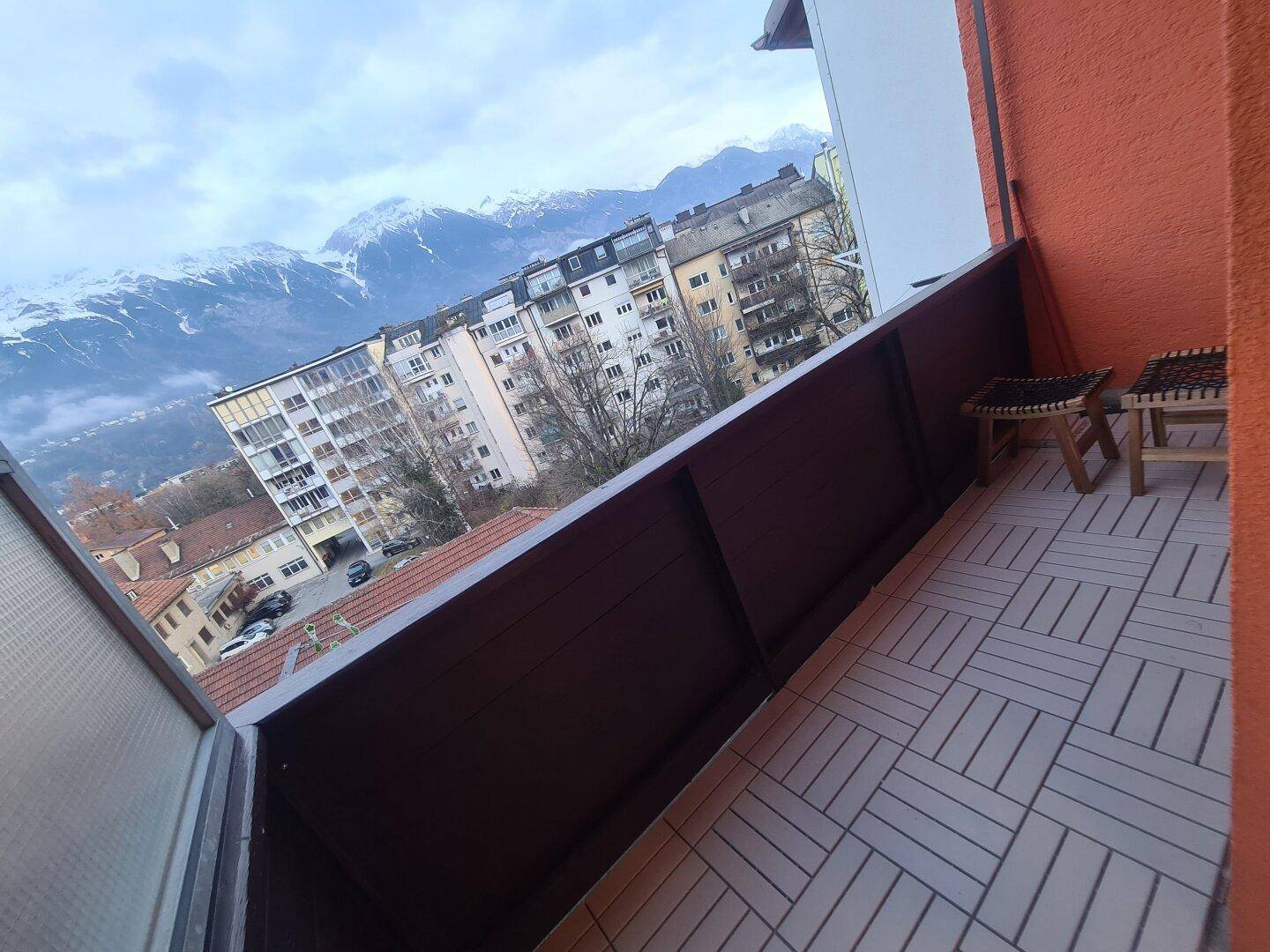 Balkon mit Panoramablick zur Nordkette