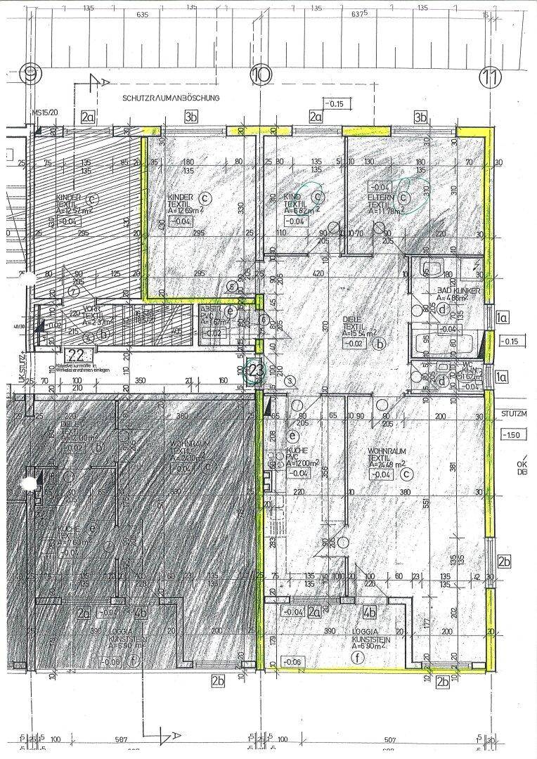 Detaillierter Grundriss der Wohnung mit Raumaufteilung und Maßen.