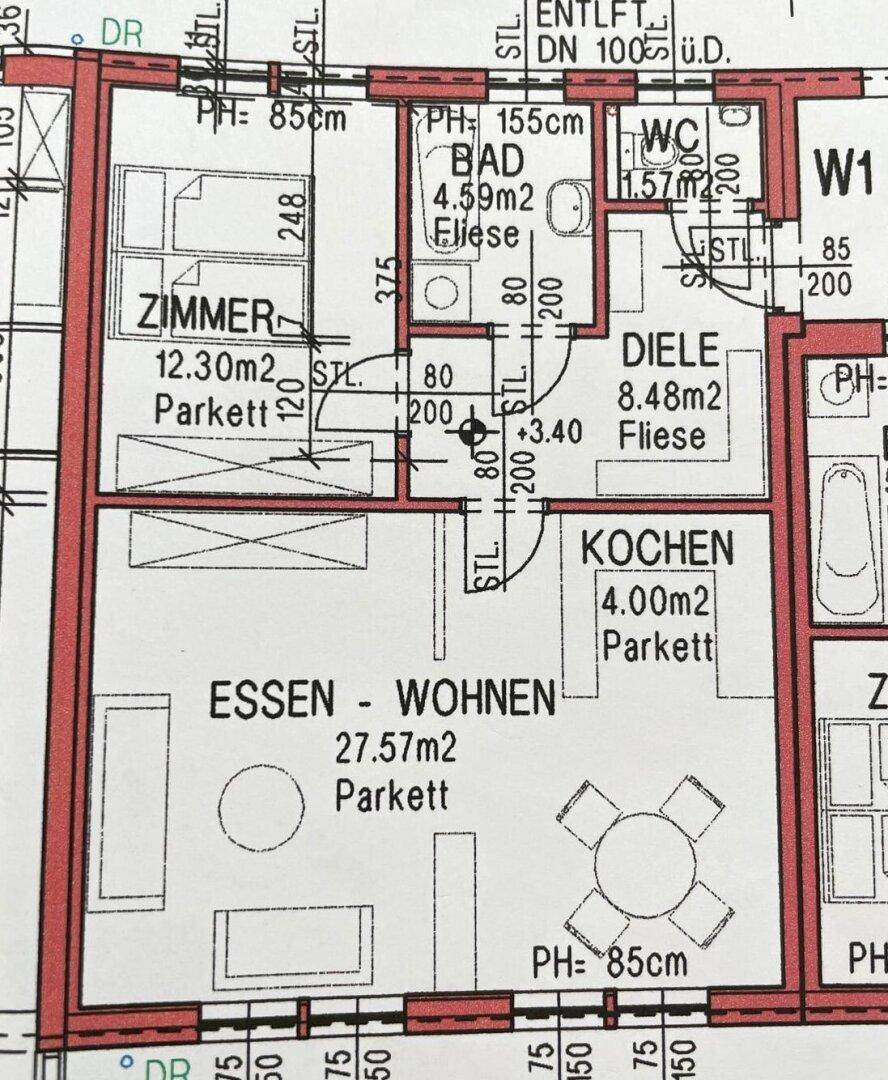 Übersichtlicher Grundriss mit funktionaler Aufteilung der Wohnbereiche.