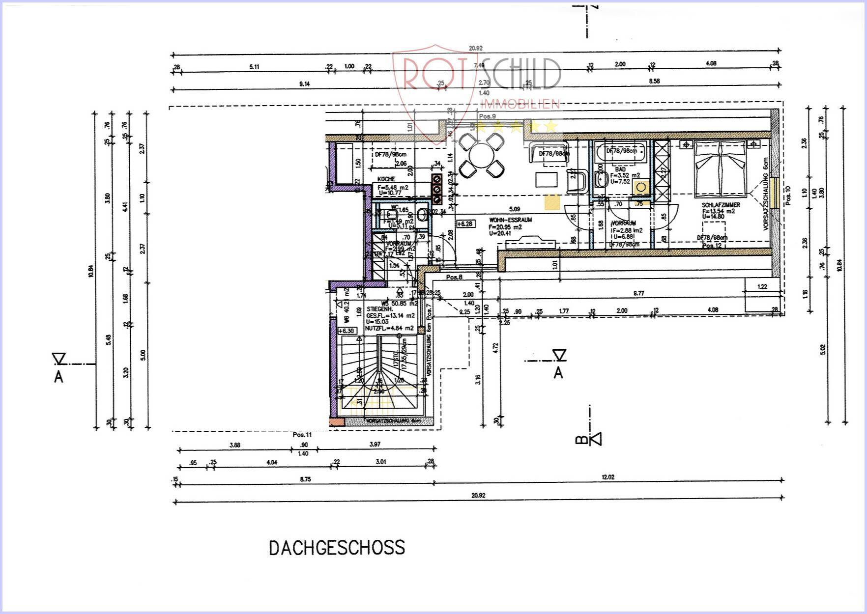 Grundriss, Flurgasse Whg5