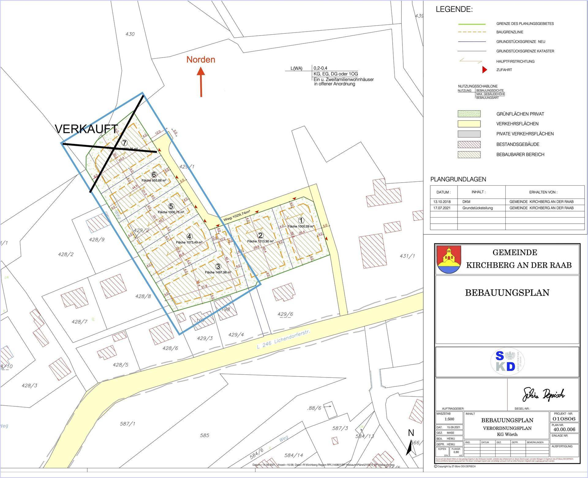 210915_BP_Kirchberg_Bebauungsplan_verkaufte Parzellen