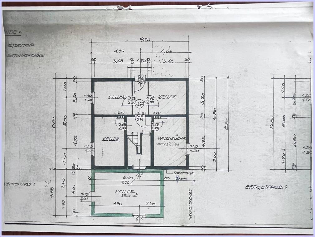 Grundriss_Schnitt_Zubau Keller