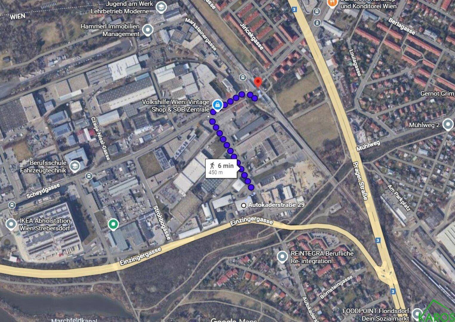 Plan Büro bis Strebersdorf