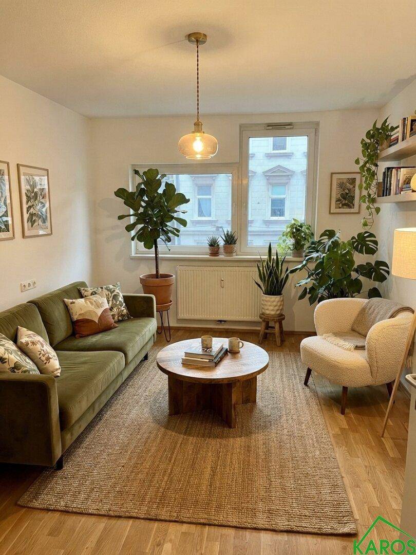 Wohnzimmer mit Beispielmöblierung