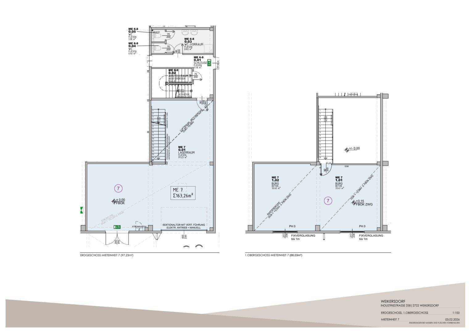 Detaillierter Grundriss des Erd- und Obergeschosses mit Treppenhaus und Raumaufteilung.