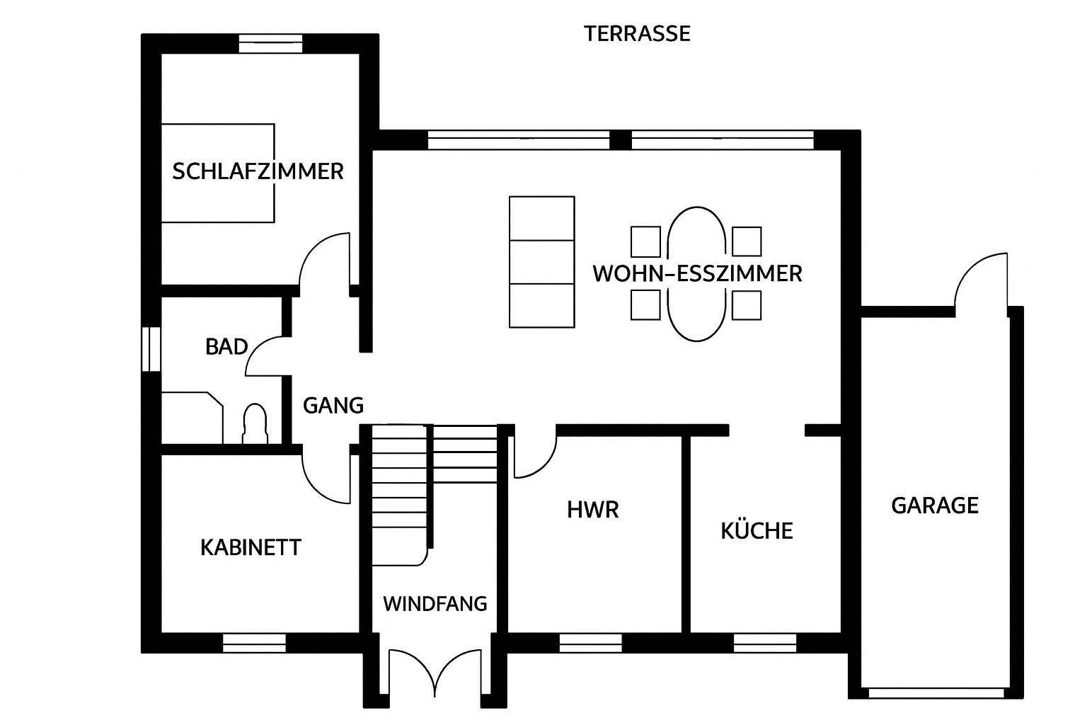 Planskizze Erdgeschoss