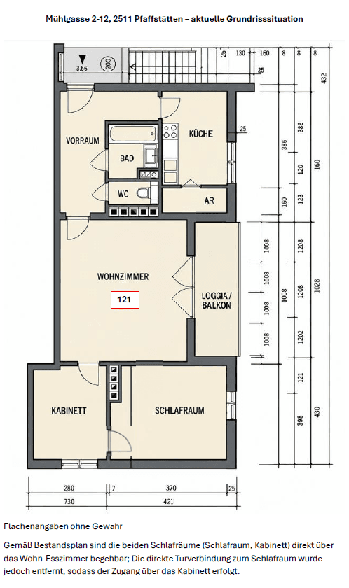 Mühlg. 10-12 - Grundrissplan - aktuelle Situation