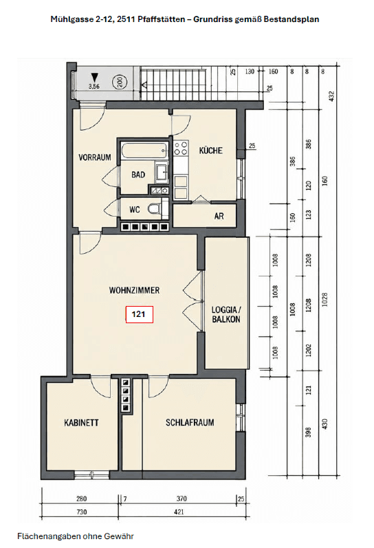 Mühlg. 10-12 - Grundrissplan - gemäß Bestandsplan