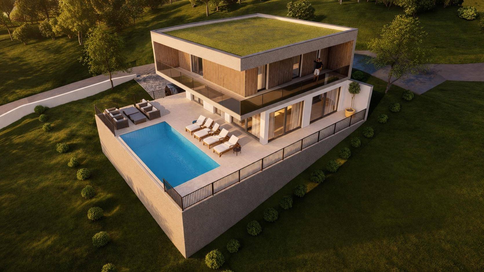 Architektenvilla mit Fernsicht in BESTLAGE am Gedersberg! 156 m² Terrasse, Pool, Tiefgarage, uvm – pohled 6