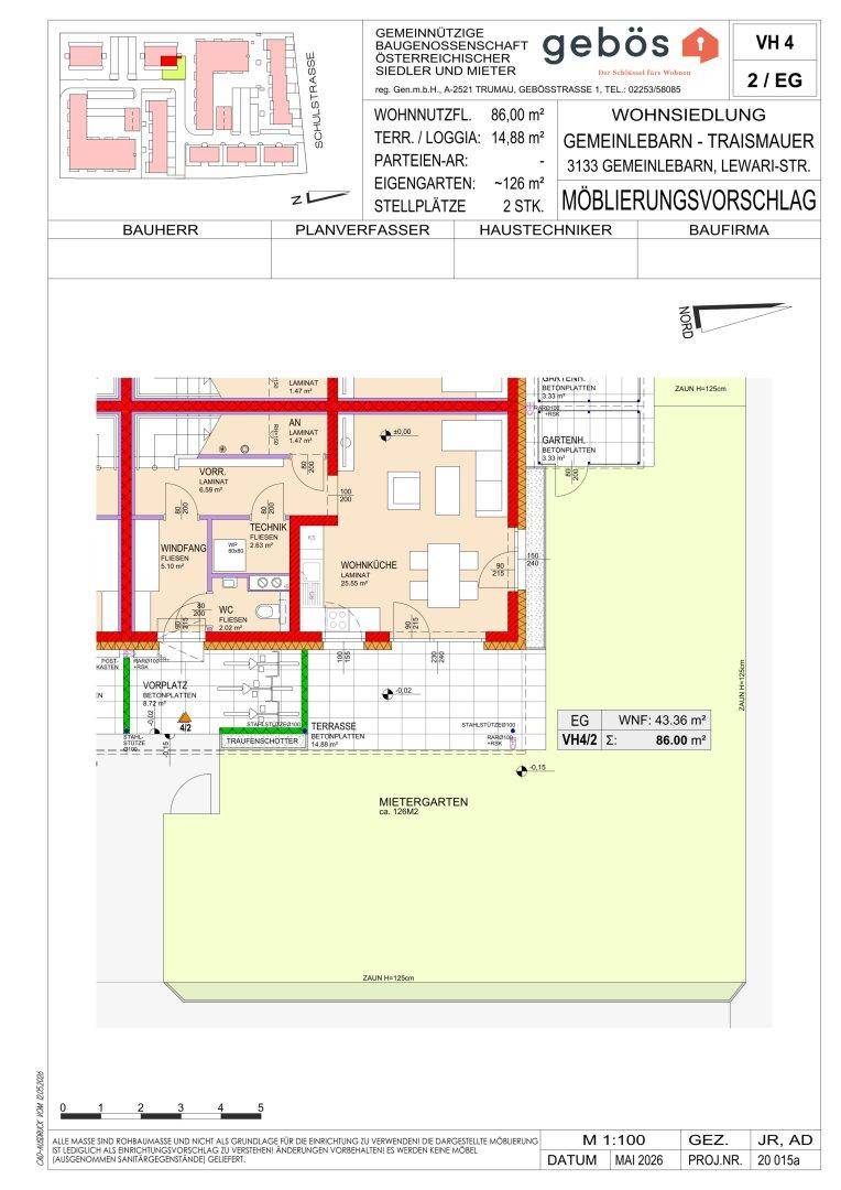 Dokument mit dem Grundriss des Erdgeschosses und detaillierten Informationen zur Wohneinheit.