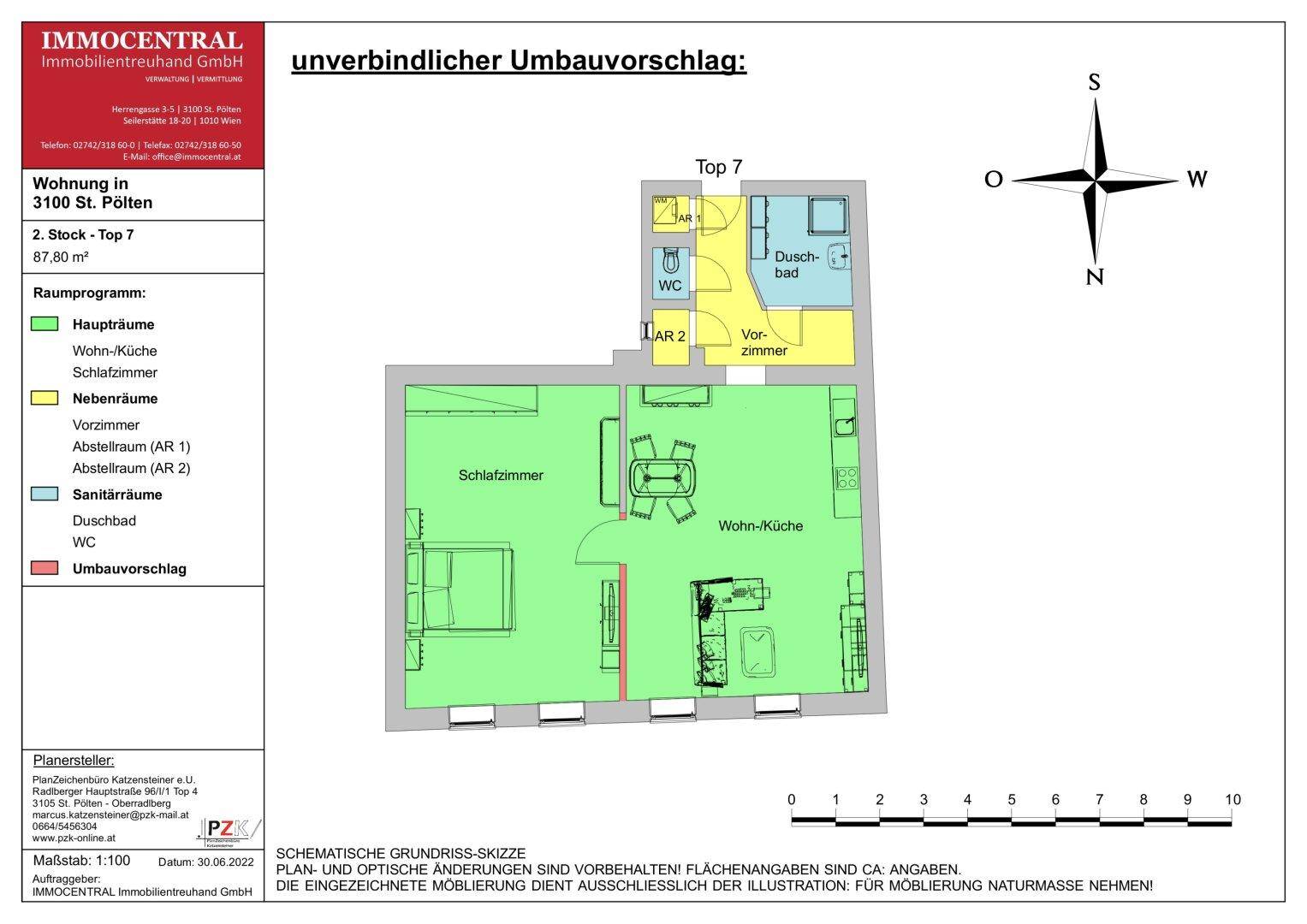 Planskizze Umbauvorschlag