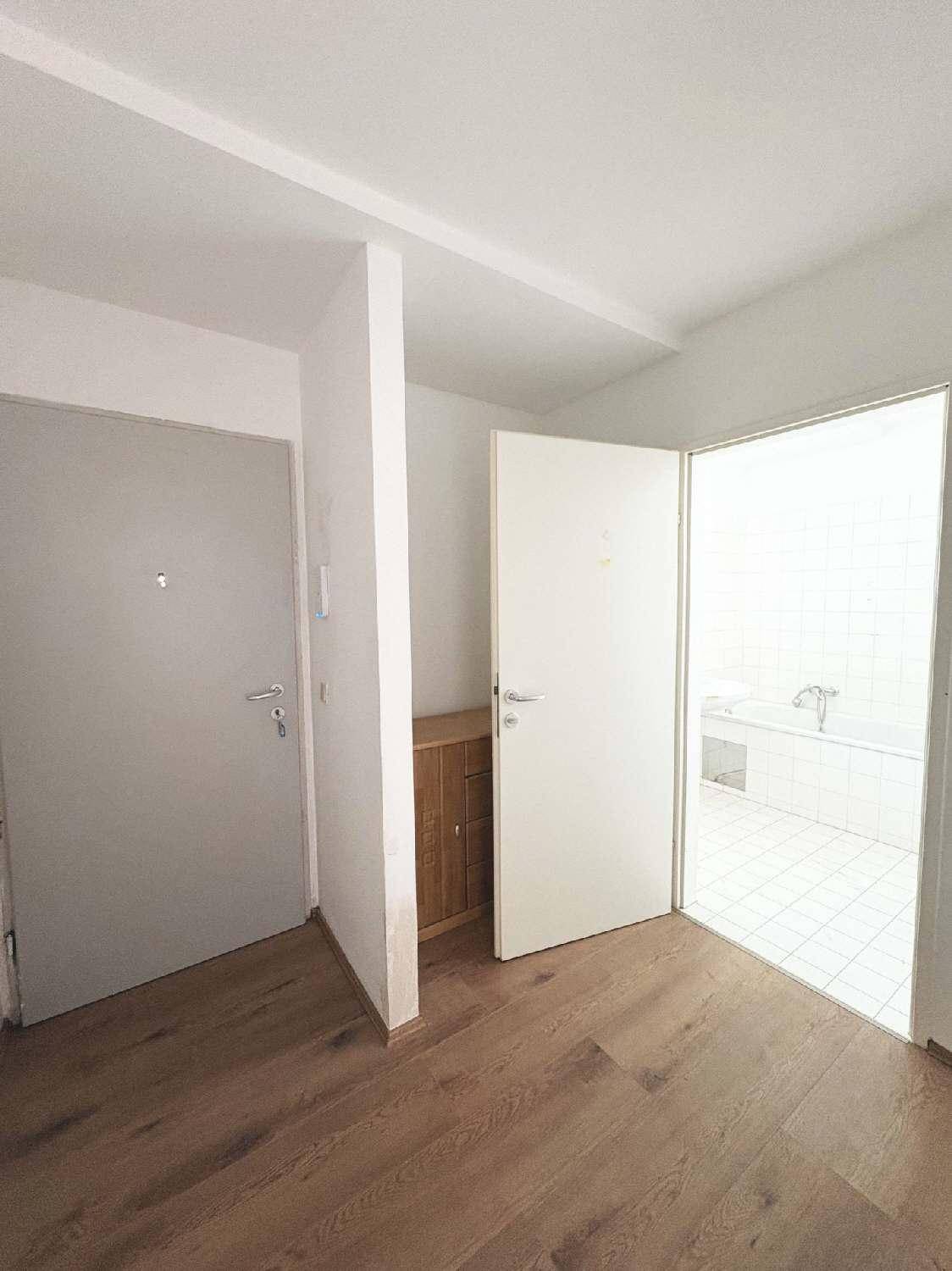 Heller Flurbereich mit Laminatboden und Zugang zu verschiedenen Räumen, inklusive Badezimmer.