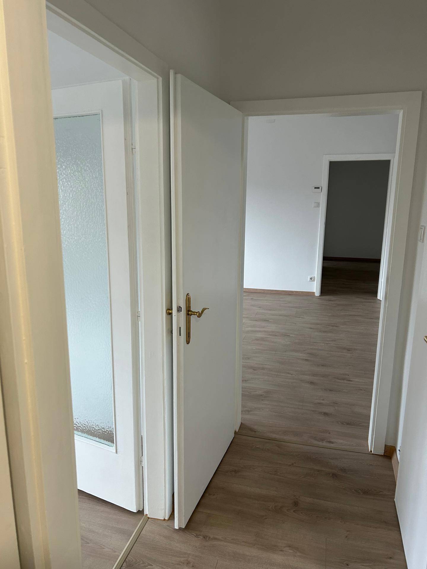 Flur mit mehreren Türen, die zu verschiedenen Räumen der Wohnung führen.