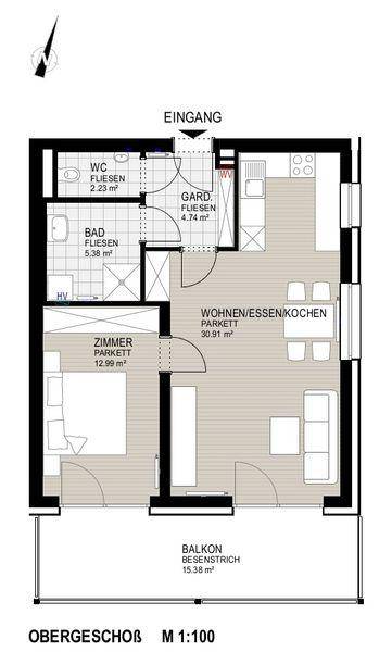 NEUBAU: 2-Zimmer-Wohnung in Tillmitsch - Ansicht 2