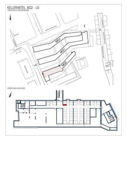 Grundriss des Kellerabteils MQ2 im Untergeschoss der Wohnanlage.