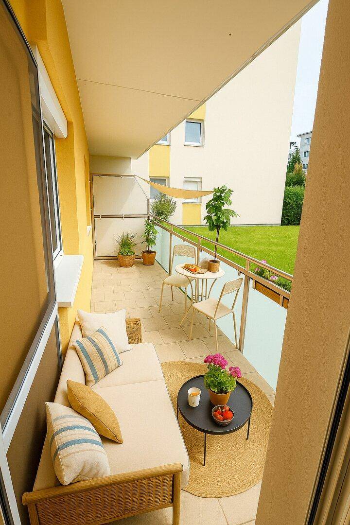 Balkon virtuelle dekoriert