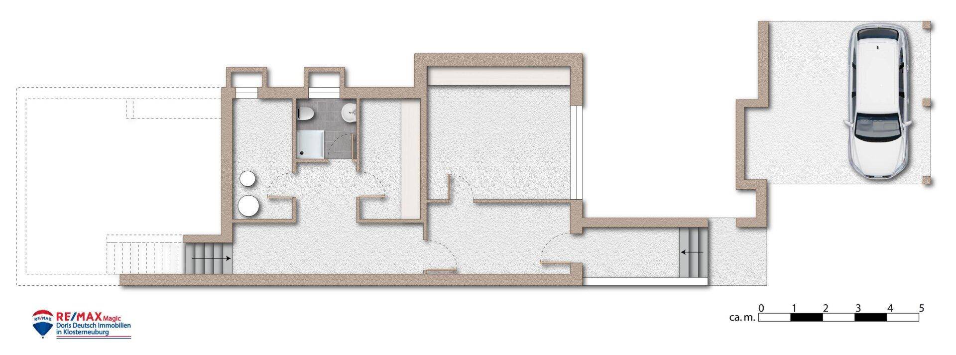 Grundriss Kellergeschoss möbliert