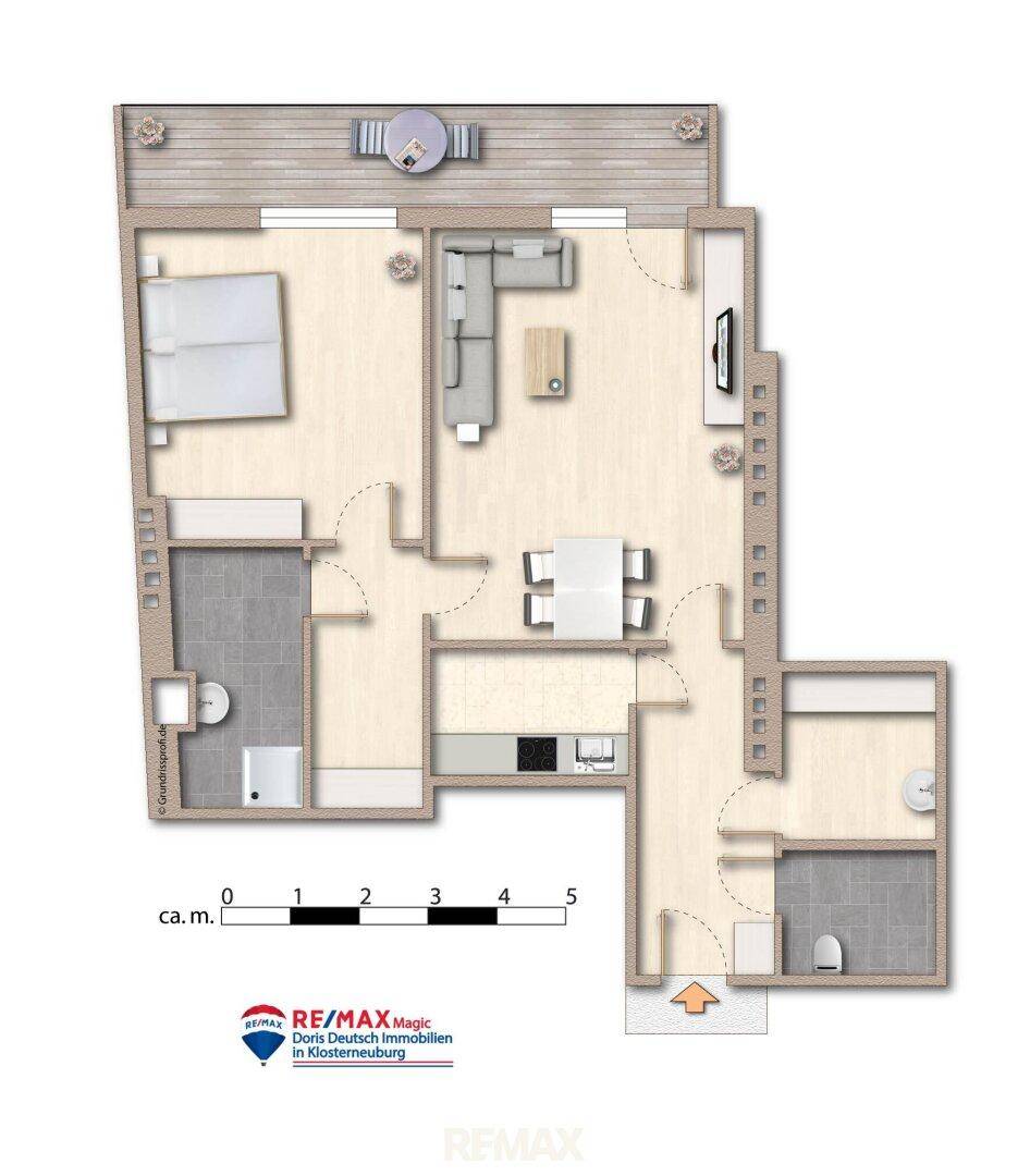 Grundriss möbliert