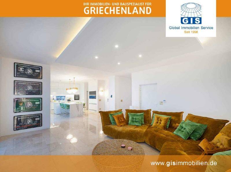 Design-Wohnzimmer mit Meerblick