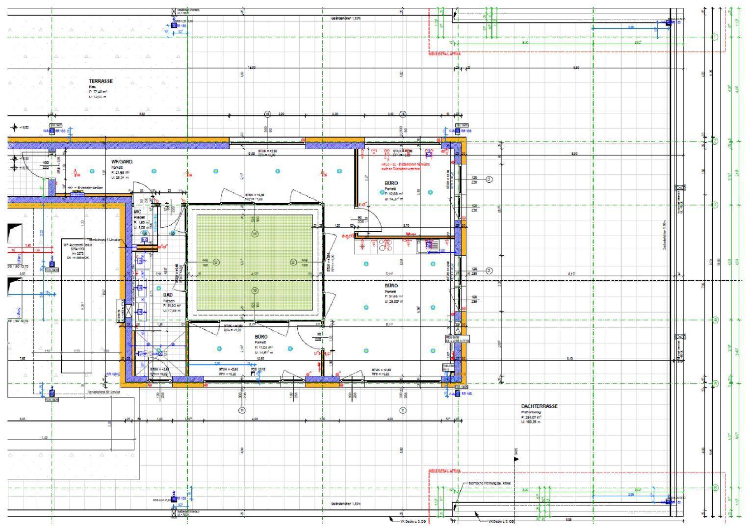 Grundrissplan mit Dachterasse