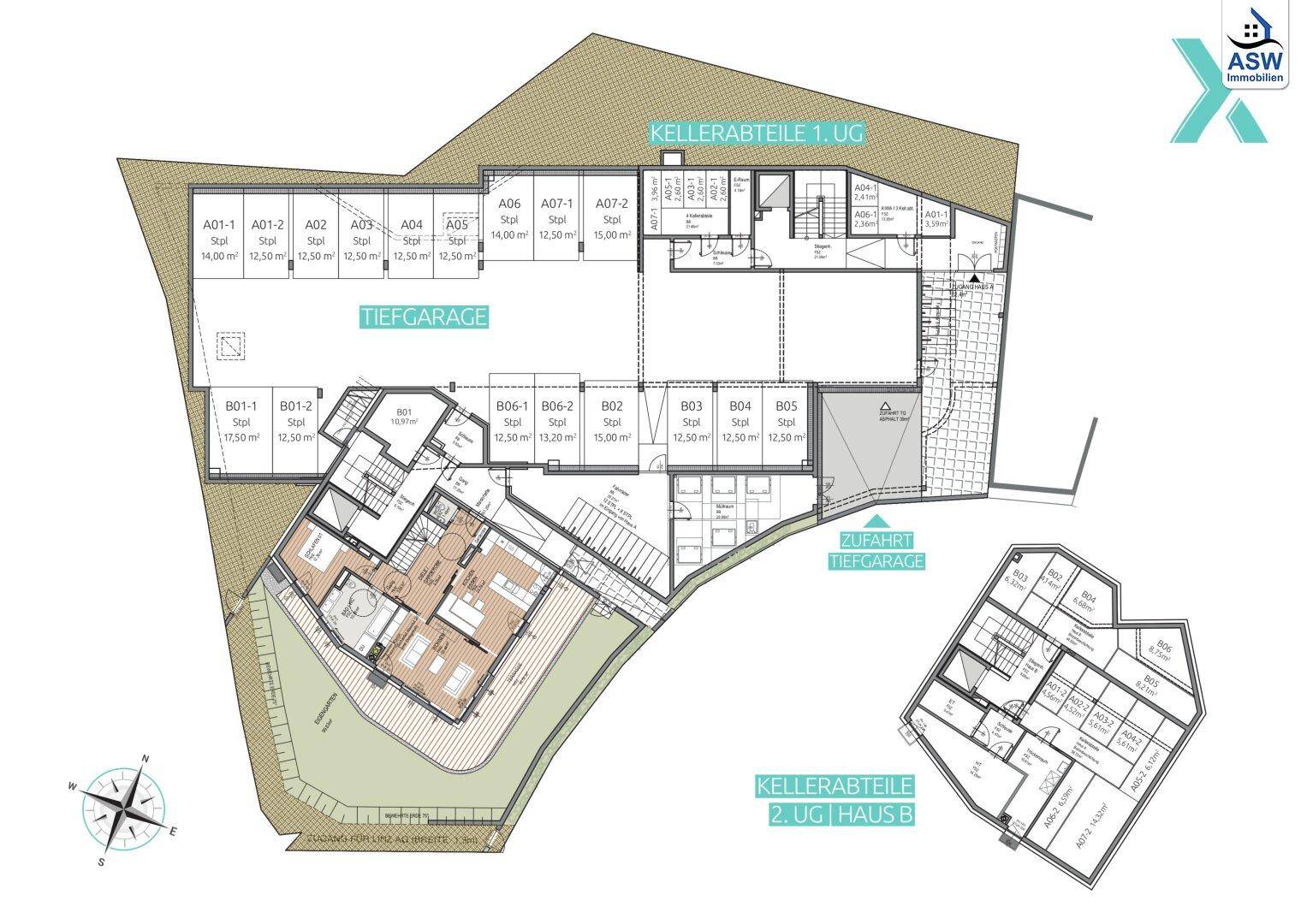 Tiefgaragenplatz am Pöstlingberg, Spazenhofstraße 18, mit E-Ladestation Vorbereitung zu verkaufen - Ansicht 4