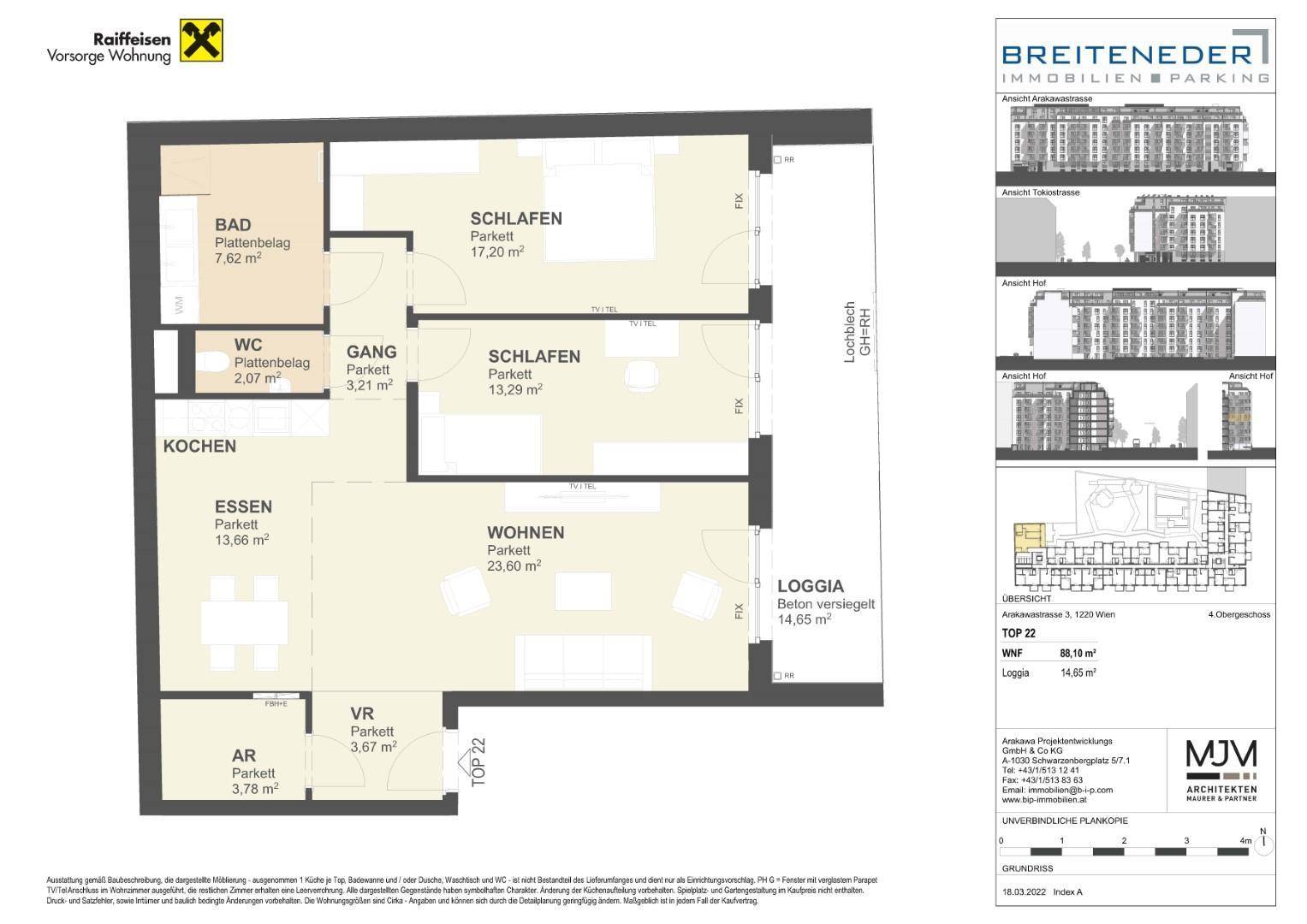 Detaillierter Grundriss der Wohnung mit Raumaufteilung und Flächenangaben in Quadratmetern.