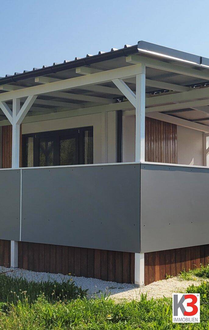 K3 - MODUL-HAUS DER EXTRAKLASSE. Wohnfläche 68 m², 2 Schlafzimmer, 40 m² Terasse. Ganzjahresnutzung möglich. Ferienregion Klopeinersee. - Mehr