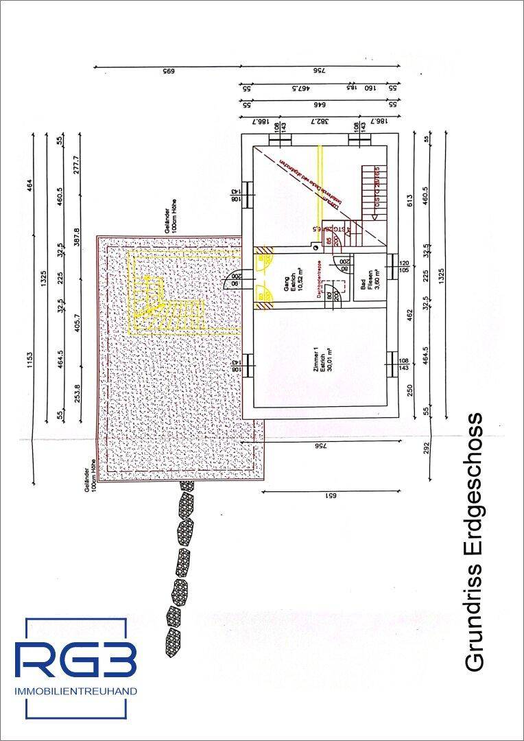 Einfamilienhaus – Grundriss Erdgeschoss mit Terrasse und Gartenbereich