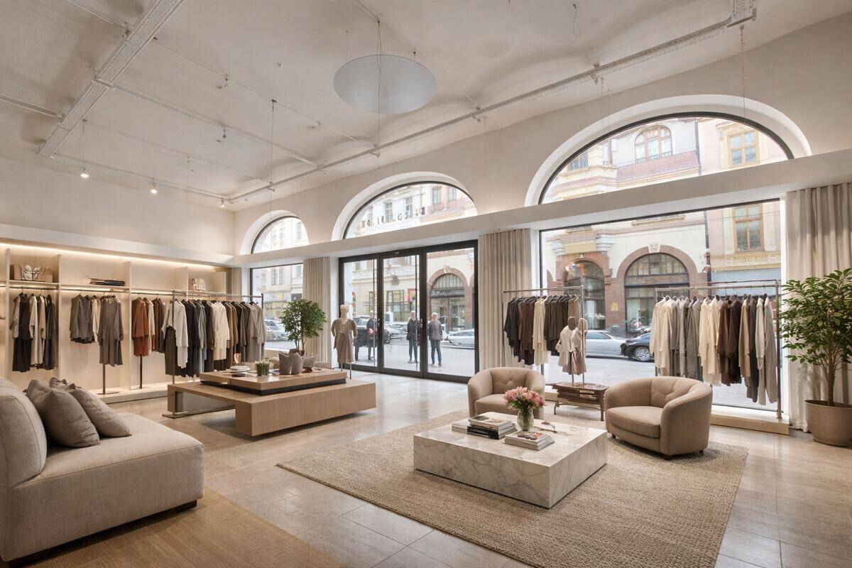 Moderne Boutique im minimalistischen Stil