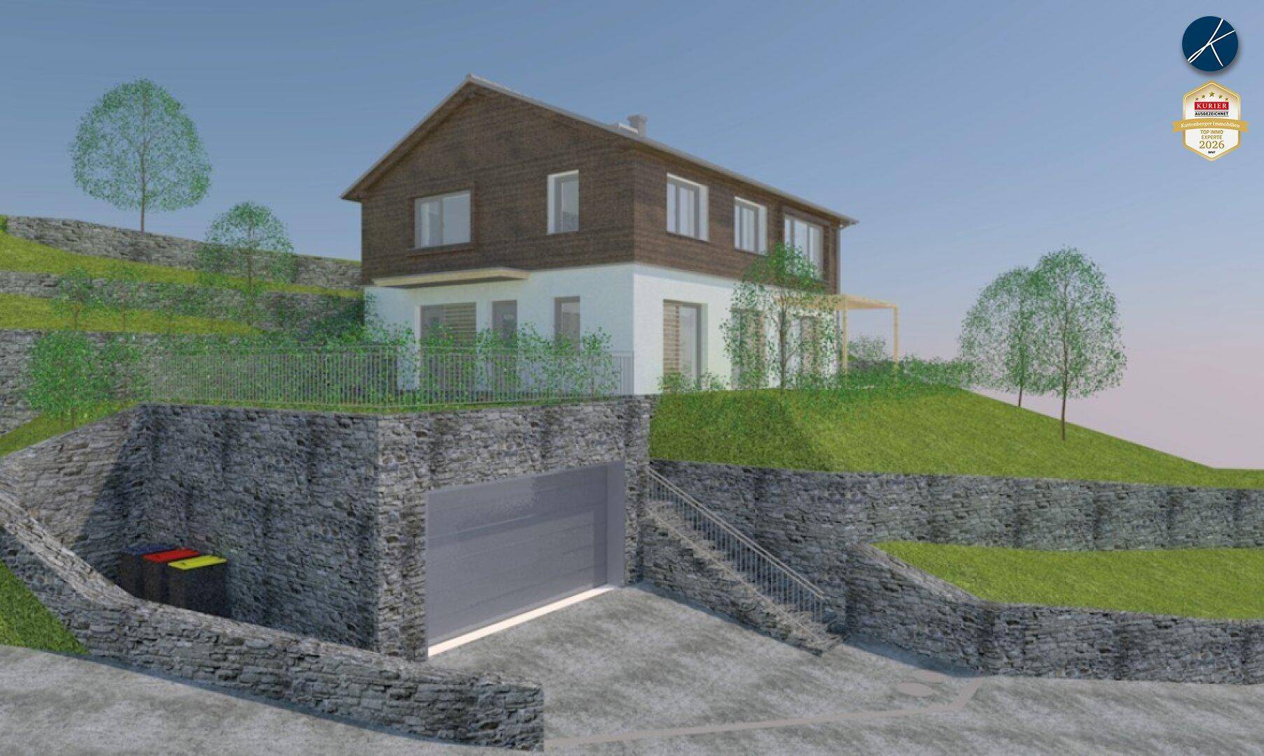 2-geschossiges Wohnhaus mit Garage